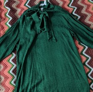 TOPSHOP EMERALD GREEN LEOPARD PRINT DRESS